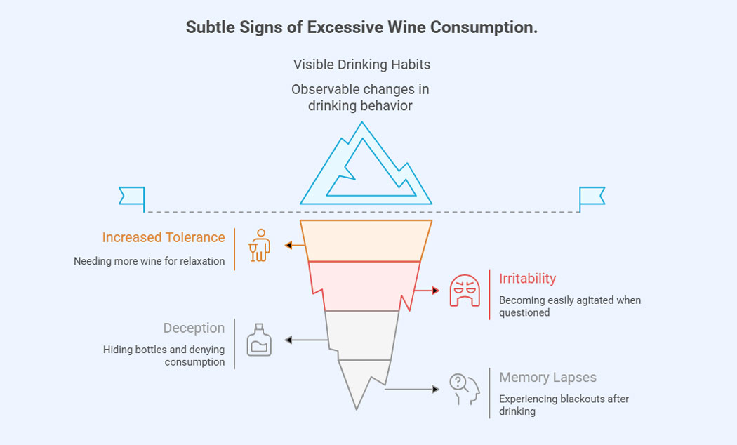 subtle signs of excessive wine consumption